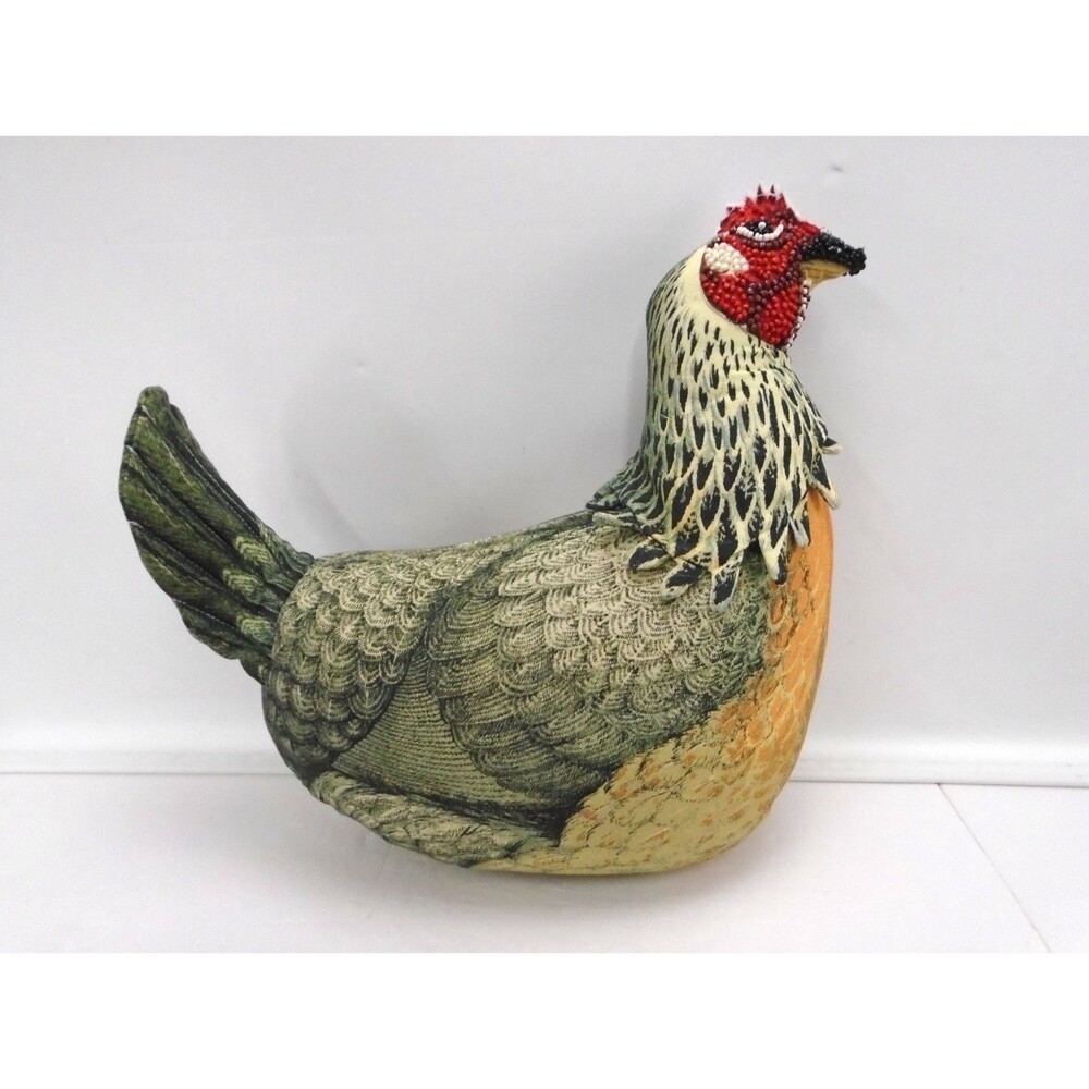 14"x13" Beaded Chicken Novelty Plush Pillow - John Derian 2024 Target Collection - Picture 5 of 8